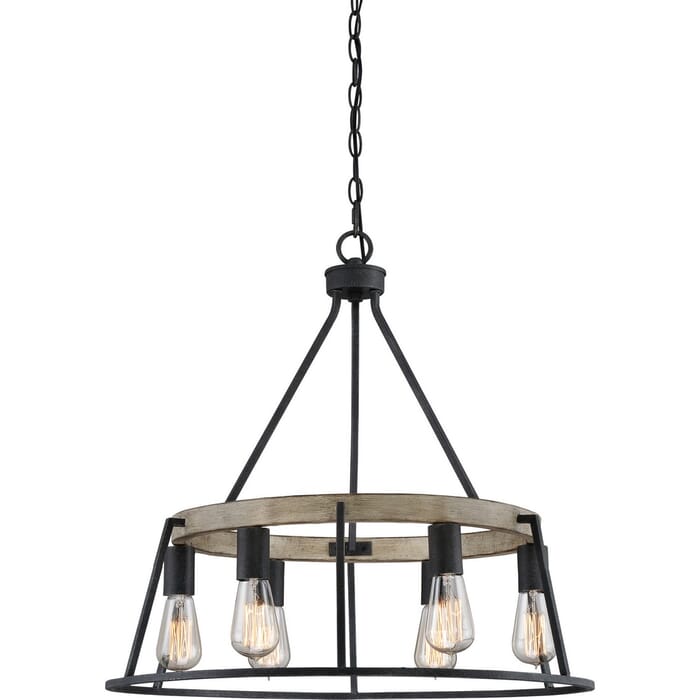 Quoizel Brockton 6-Light 24" Transitional Chandelier in Grey Ash Quoizel Brockton 6-Light 24" Transitional Chandelier in Grey Ash