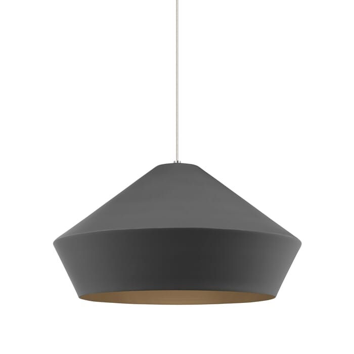 Tech Brummel 11" Pendant Light in Satin Nickel and Charcoal Gray Tech Brummel 11" Pendant Light in Satin Nickel and Charcoal Gray
