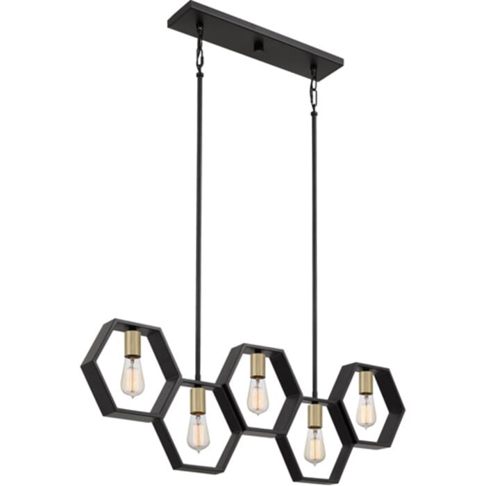 Quoizel Bismarck 5-Light Kitchen Island Light in Earth Black Quoizel Bismarck 5-Light Kitchen Island Light in Earth Black