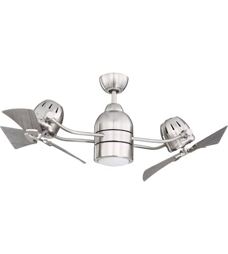 Bellows Duo Outdoor Ceiling Fan in Brushed Polished Nickel