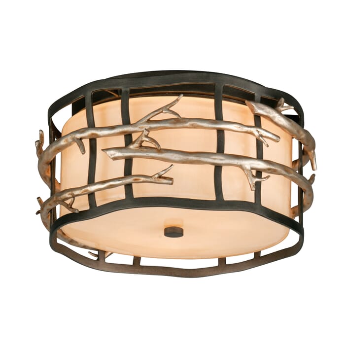 Troy Adirondack 2-Light Ceiling Light in Graphite and Silver Leaf Troy Adirondack 2-Light Ceiling Light in Graphite and Silver Leaf