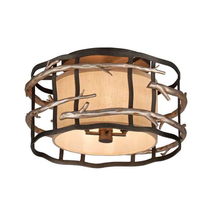 Troy Adirondack 4-Light Ceiling Light in Graphite and Silver Leaf Troy Adirondack 4-Light Ceiling Light in Graphite and Silver Leaf