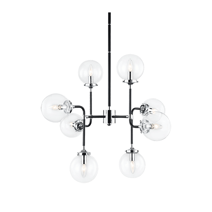 Matteo Particles 8-Light Pendant Light In Black & Chrome Matteo Particles 8-Light Pendant Light In Black & Chrome
