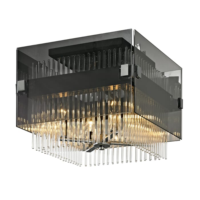 Troy Apollo 4-Light 15" Ceiling Light in Dark Bronze Polished Chrome Troy Apollo 4-Light 15" Ceiling Light in Dark Bronze Polished Chrome