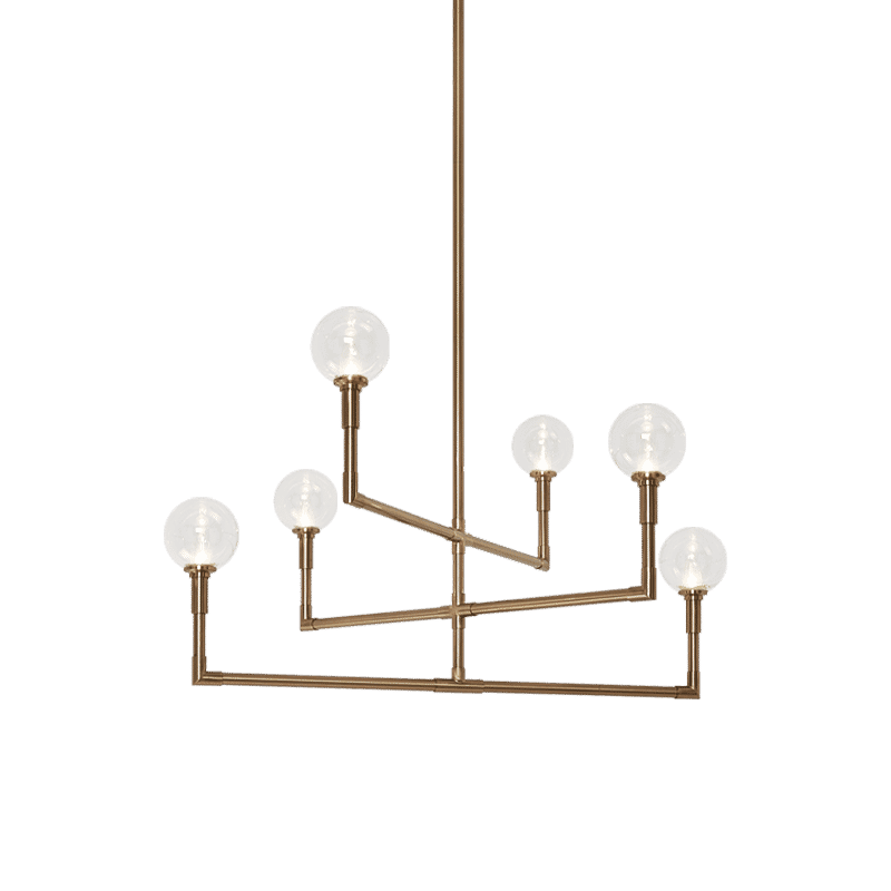 Matteo Candlestix 6-Light Chandelier In Aged Gold Brass