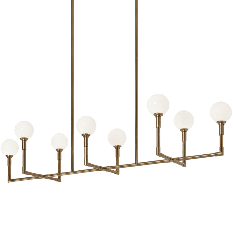 Matteo Candlestix 8-Light Chandelier In Aged Gold Brass