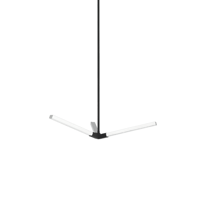 Matteo Asterisk 3-Light Pendant Light In Matte Black With Chrome Matteo Asterisk 3-Light Pendant Light In Matte Black With Chrome