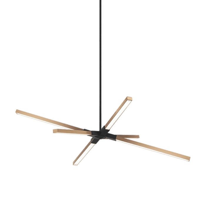 Matteo Asterisk 6-Light Pendant Light In Matte Black With Aged Gold Brass Matteo Asterisk 6-Light Pendant Light In Matte Black With Aged Gold Brass