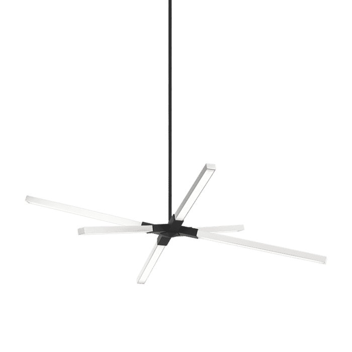 Matteo Asterisk 6-Light Pendant Light In Matte Black With Chrome Matteo Asterisk 6-Light Pendant Light In Matte Black With Chrome