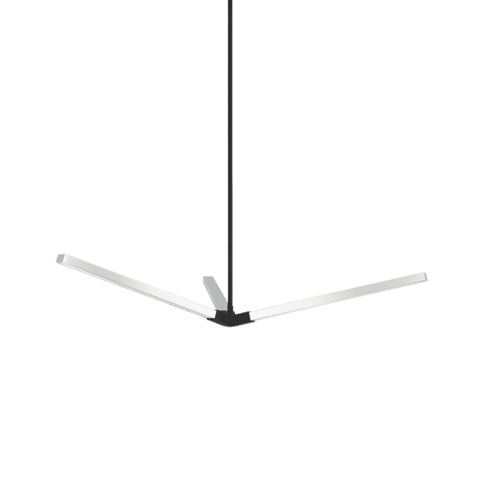Matteo Asterisk 3-Light Pendant Light In Matte Black With Chrome Matteo Asterisk 3-Light Pendant Light In Matte Black With Chrome