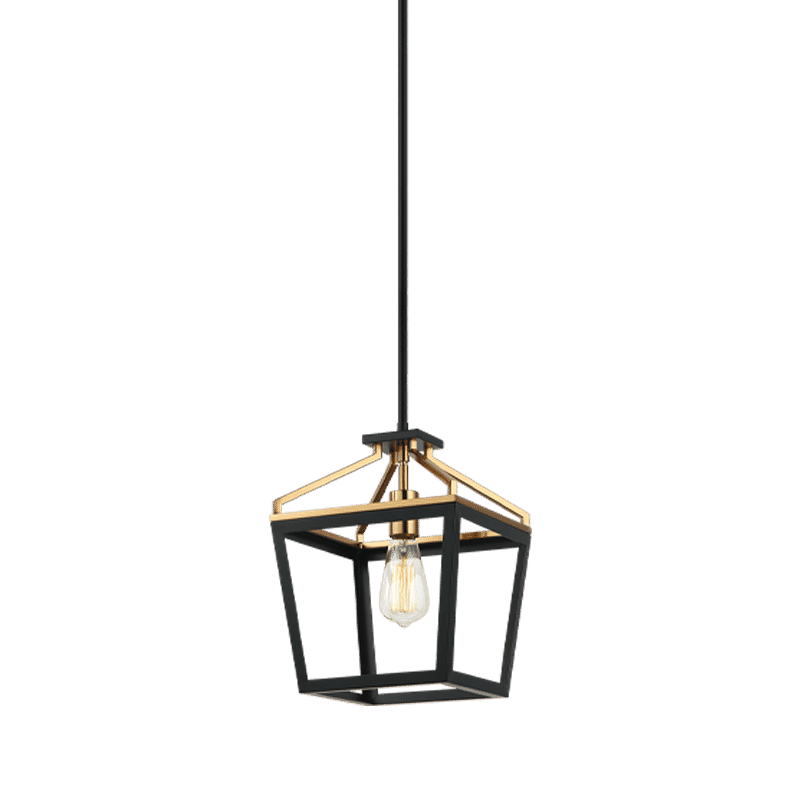 Matteo Mavonshire 1-Light Chandelier In Black With Aged Gold Brass