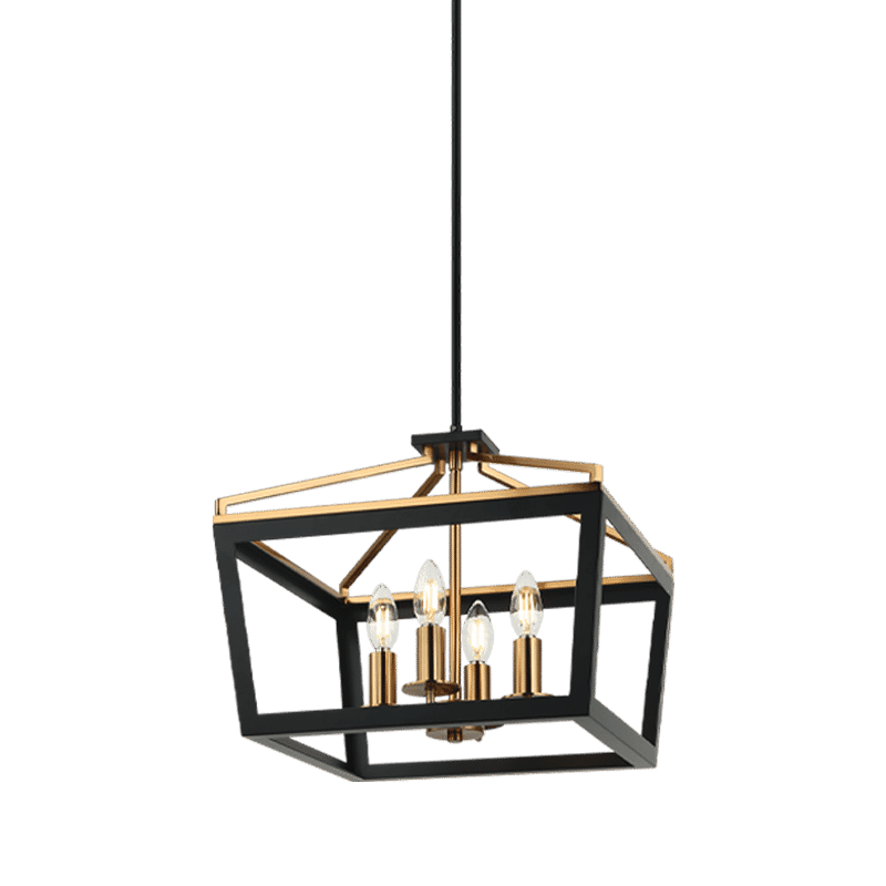 Matteo Mavonshire 4-Light Chandelier In Black With Aged Gold Brass