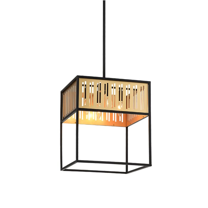 Matteo Goldenguild 4-Light Pendant Light In Matte Black & Brushed Gold Matteo Goldenguild 4-Light Pendant Light In Matte Black & Brushed Gold