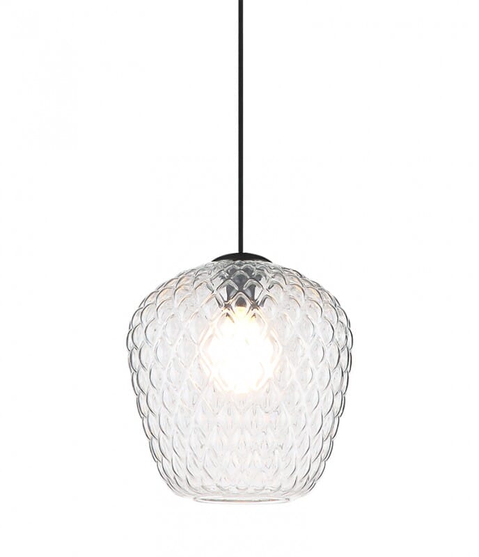 Quilted Gem 1-Light Pendant Light In Matte Black