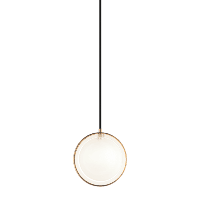 Matteo Chatoyant 1-Light Pendant Light In Aged Gold Brass Matteo Chatoyant 1-Light Pendant Light In Aged Gold Brass
