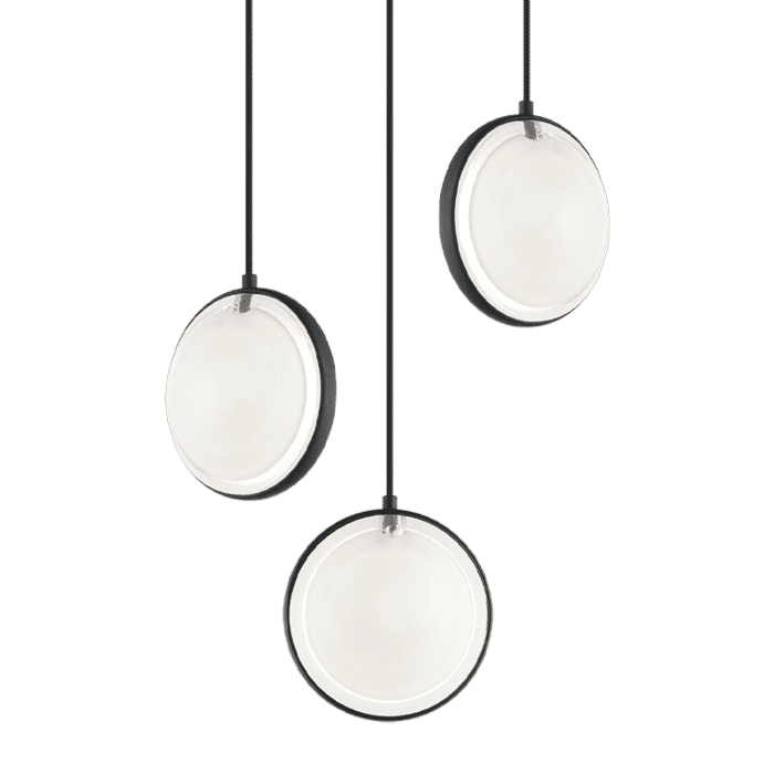 Matteo Chatoyant 3-Light Pendant Light In Matte Black Matteo Chatoyant 3-Light Pendant Light In Matte Black