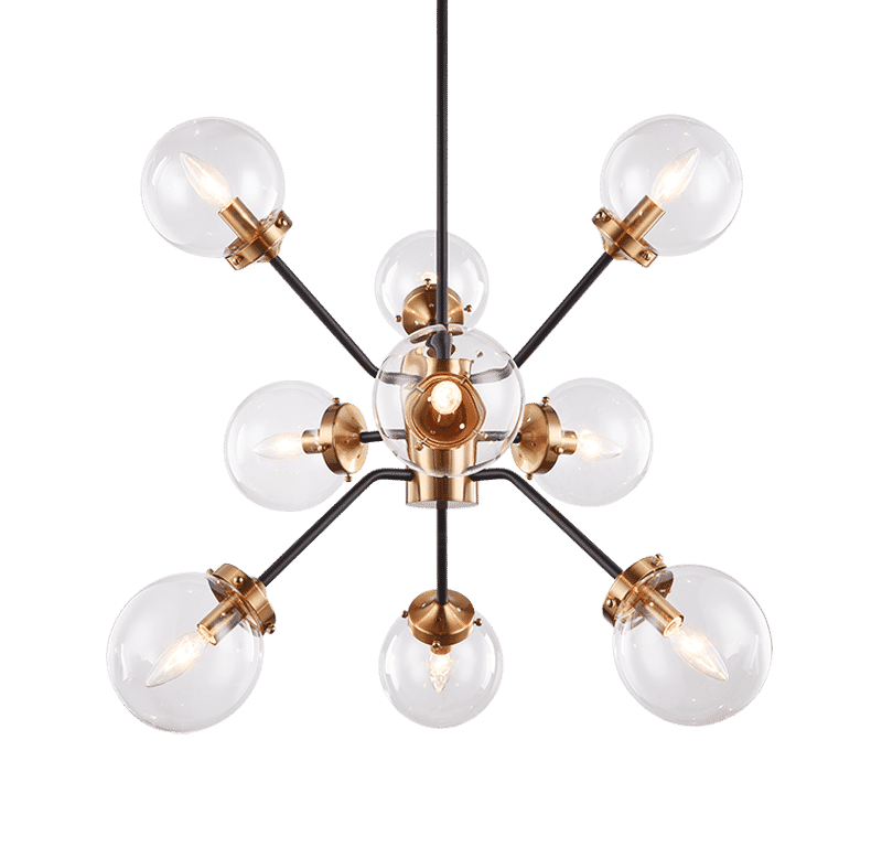 Maru 9-Light Chandelier In Aged Gold Brass