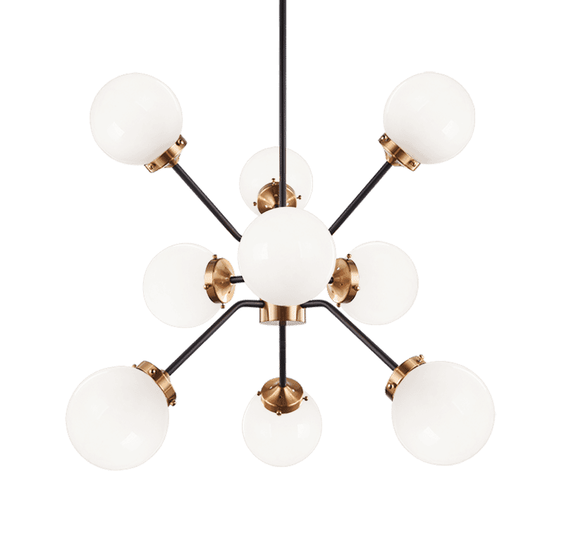 Maru 9-Light Chandelier In Aged Gold Brass