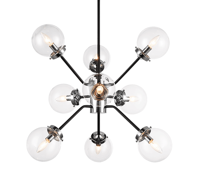 Maru 9-Light Chandelier In Chrome