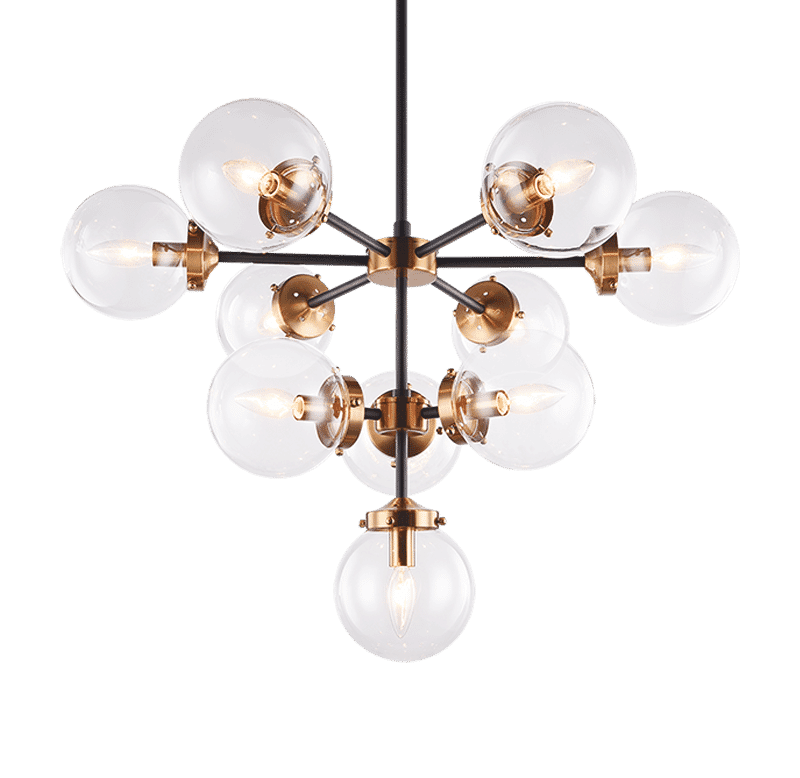 Maru 10-Light Chandelier In Aged Gold Brass