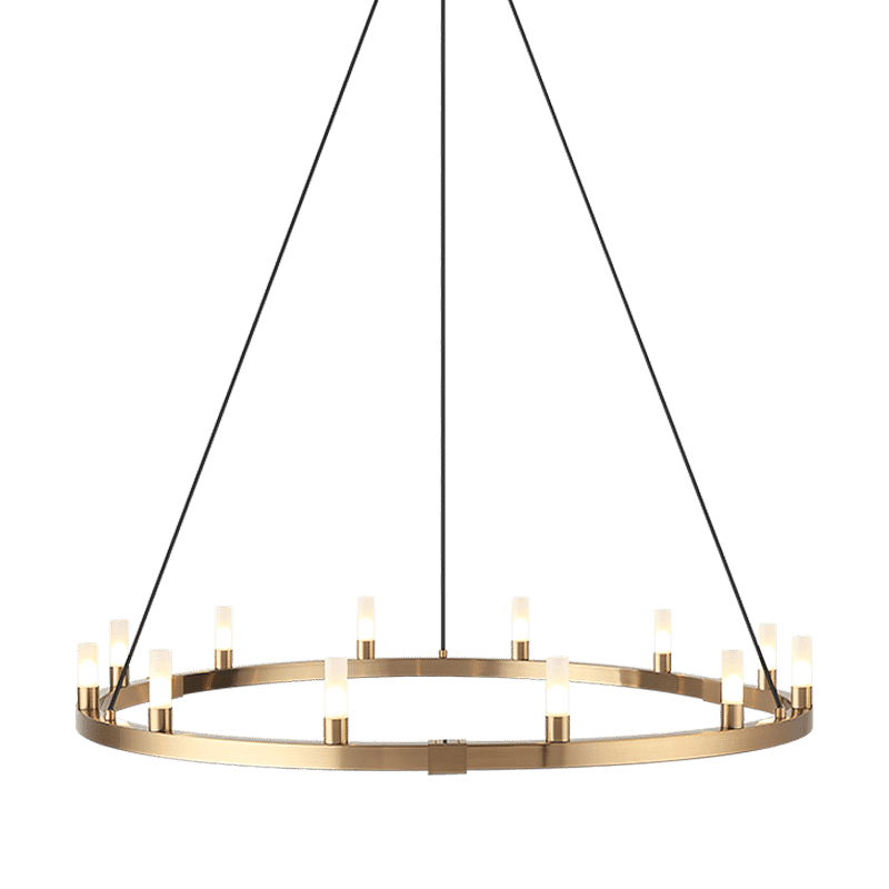 Matteo Cascadian 12-Light Chandelier In Aged Gold Brass