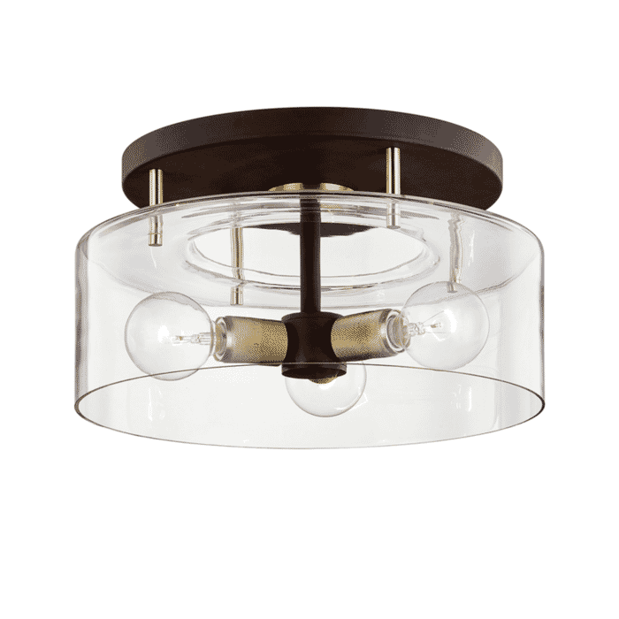 Troy Bergamot Station 3-Light Ceiling Light in Bronze and Brass Troy Bergamot Station 3-Light Ceiling Light in Bronze and Brass