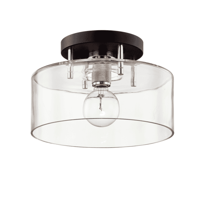 Troy Bergamot Station Ceiling Light in Carbide Black & Polished Nickel Troy Bergamot Station Ceiling Light in Carbide Black & Polished Nickel