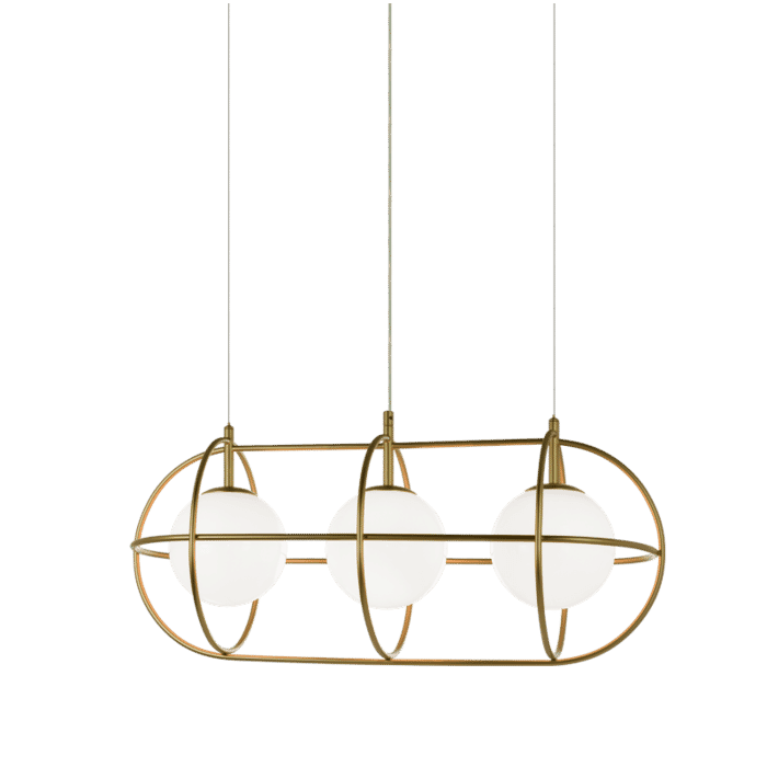 Matteo Eclipse 3-Light Pendant Light In Gold Matteo Eclipse 3-Light Pendant Light In Gold