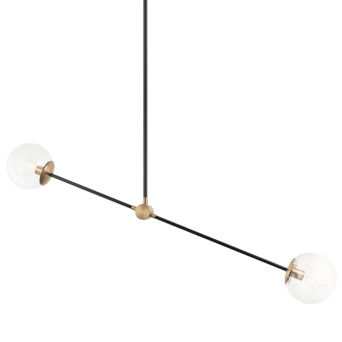 Matteo Cosmic 2-Light Pendant Light In Aged Gold Brass Matteo Cosmic 2-Light Pendant Light In Aged Gold Brass