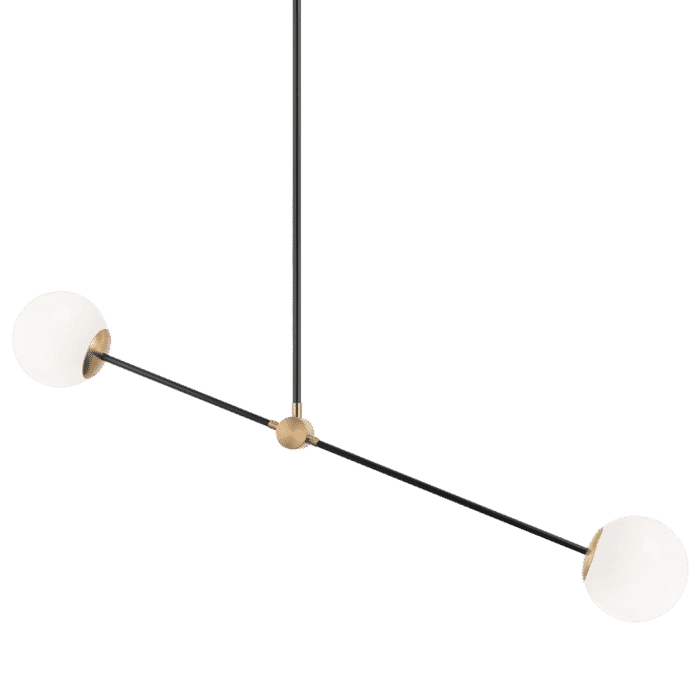 Matteo Cosmic 2-Light Pendant Light In Aged Gold Brass Matteo Cosmic 2-Light Pendant Light In Aged Gold Brass