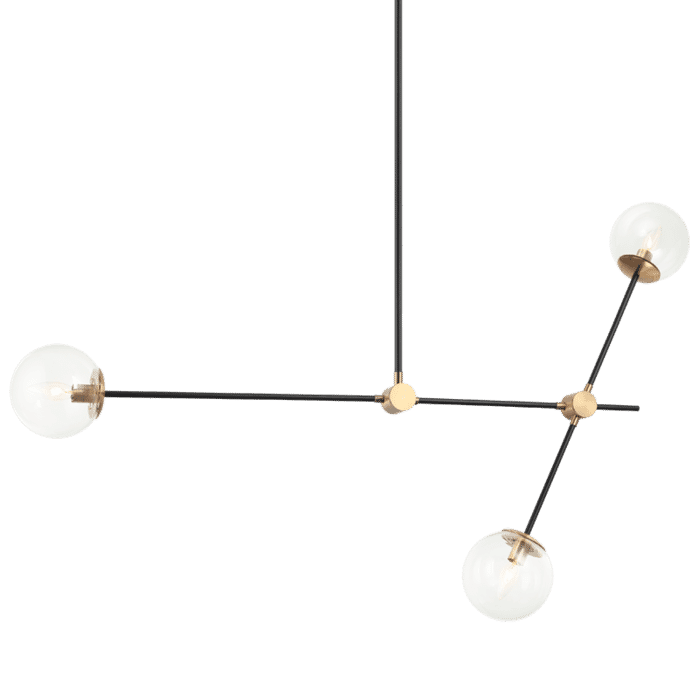 Matteo Cosmic 3-Light Pendant Light In Aged Gold Brass Matteo Cosmic 3-Light Pendant Light In Aged Gold Brass