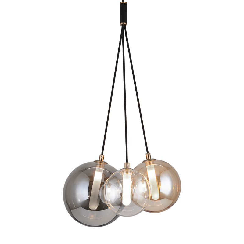 Matteo Magma 3-Light Chandelier In Black - LightsOnline.com