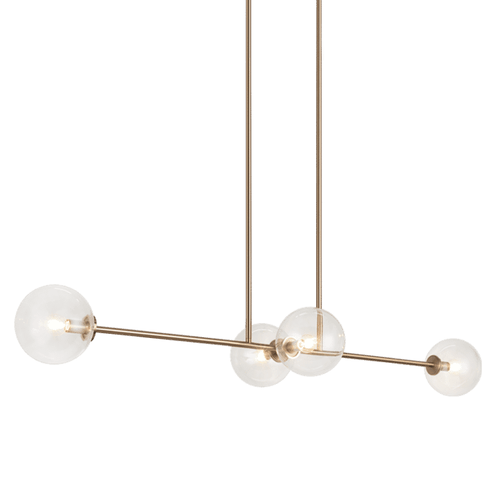 Matteo Novo 4-Light Pendant Light In Aged Gold Brass Matteo Novo 4-Light Pendant Light In Aged Gold Brass