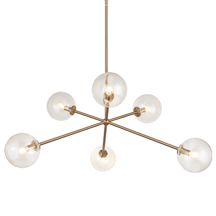 Matteo Novo 6-Light Pendant Light In Aged Gold Brass Matteo Novo 6-Light Pendant Light In Aged Gold Brass