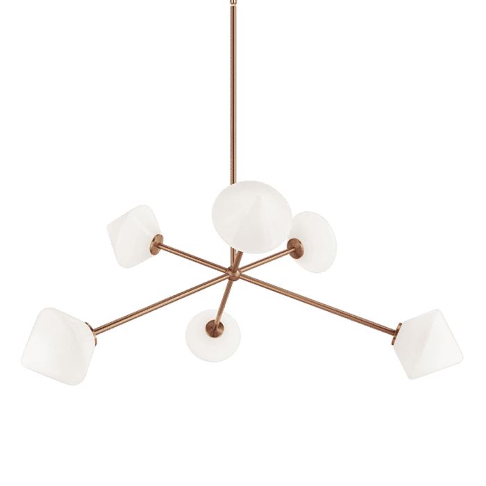 Matteo Novo 6-Light Pendant Light In Aged Gold Brass Matteo Novo 6-Light Pendant Light In Aged Gold Brass
