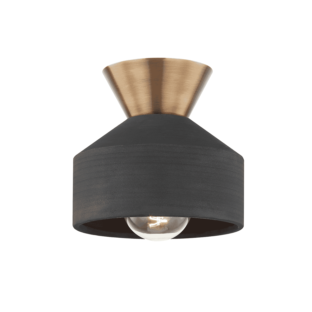 Covina 1-Light Flush Mount in Patina Brass