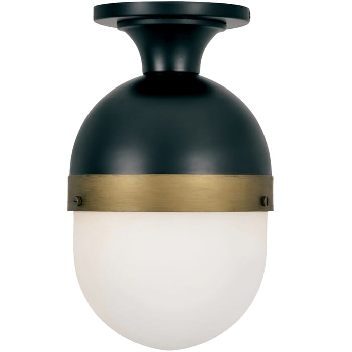 Brian Patrick Flynn for Crystorama Capsule 14" Outdoor Ceiling Light in Black And Gold Brian Patrick Flynn for Crystorama Capsule 14" Outdoor Ceiling Light in Black And Gold
