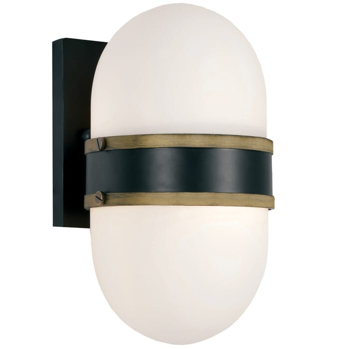 Brian Patrick Flynn for Crystorama Capsule 10" Outdoor Wall Light in Black And Gold Brian Patrick Flynn for Crystorama Capsule 10" Outdoor Wall Light in Black And Gold
