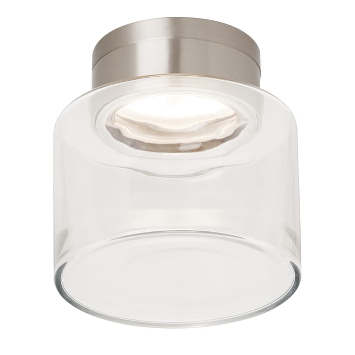 Tech Casen 3000K LED 7" Ceiling Light in Satin Nickel and Clear Tech Casen 3000K LED 7" Ceiling Light in Satin Nickel and Clear