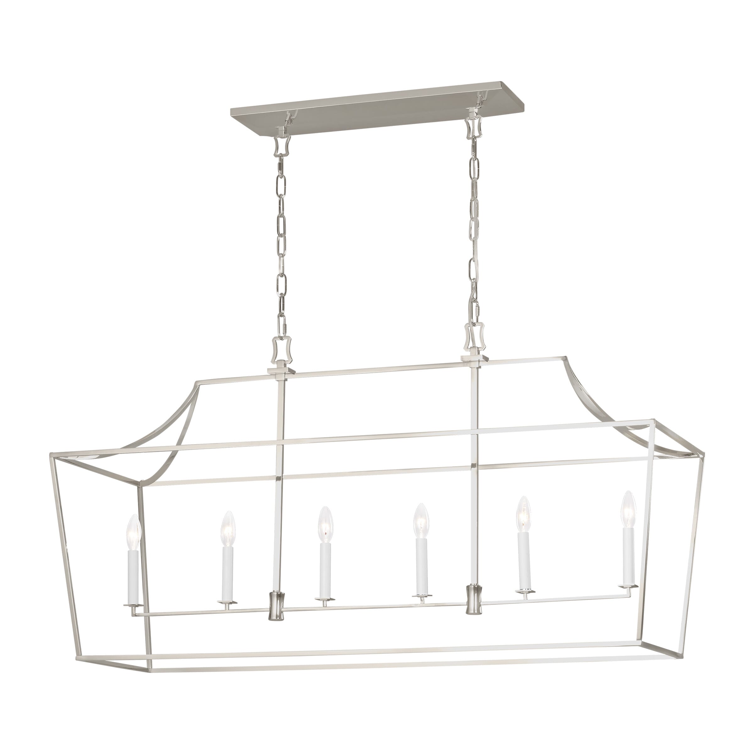 Generation Lighting Southold 6-Light Kitchen Island Light in Polished Nickel by Chapman & Myers