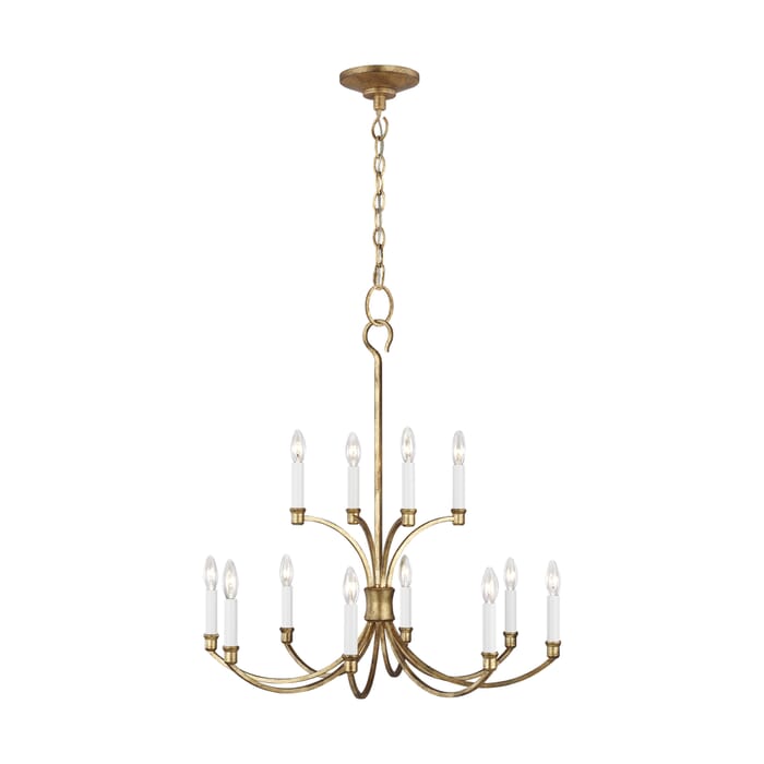 Generation Lighting Westerly 12-Light Multi-Tier Chandelier in Antique Gild by Chapman & Myers Generation Lighting Westerly 12-Light Multi-Tier Chandelier in Antique Gild by Chapman & Myers