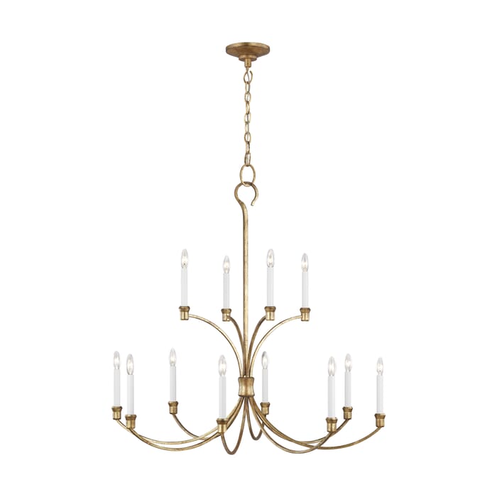 Generation Lighting Westerly 12-Light Multi-Tier Chandelier in Antique Gild by Chapman & Myers Generation Lighting Westerly 12-Light Multi-Tier Chandelier in Antique Gild by Chapman & Myers