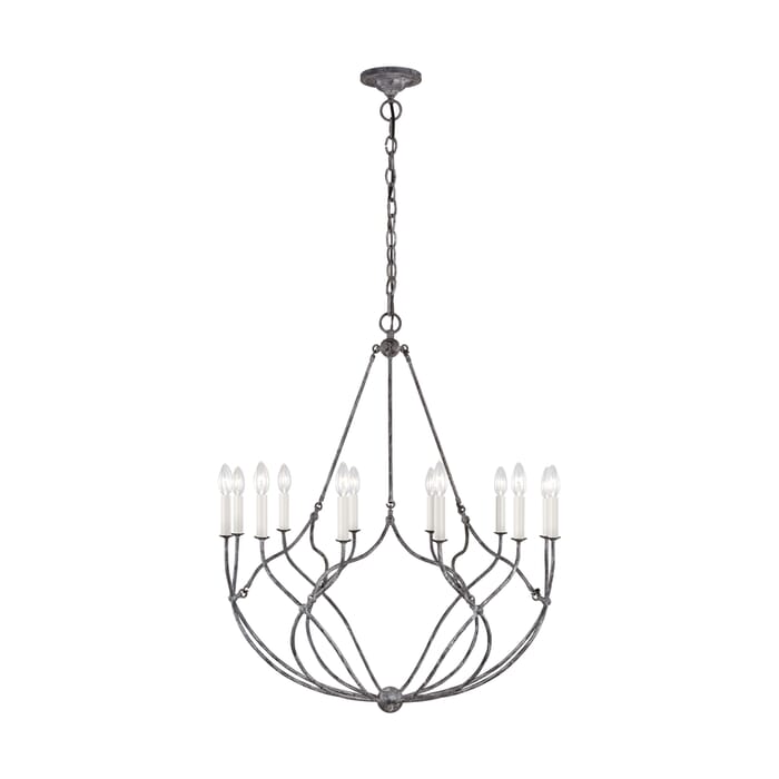 Generation Lighting Richmond 12-Light Chandelier in Weathered Galvanized by Chapman & Myers Generation Lighting Richmond 12-Light Chandelier in Weathered Galvanized by Chapman & Myers