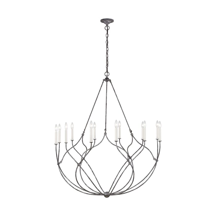 Generation Lighting Richmond 12-Light Chandelier in Weathered Galvanized by Chapman & Myers Generation Lighting Richmond 12-Light Chandelier in Weathered Galvanized by Chapman & Myers