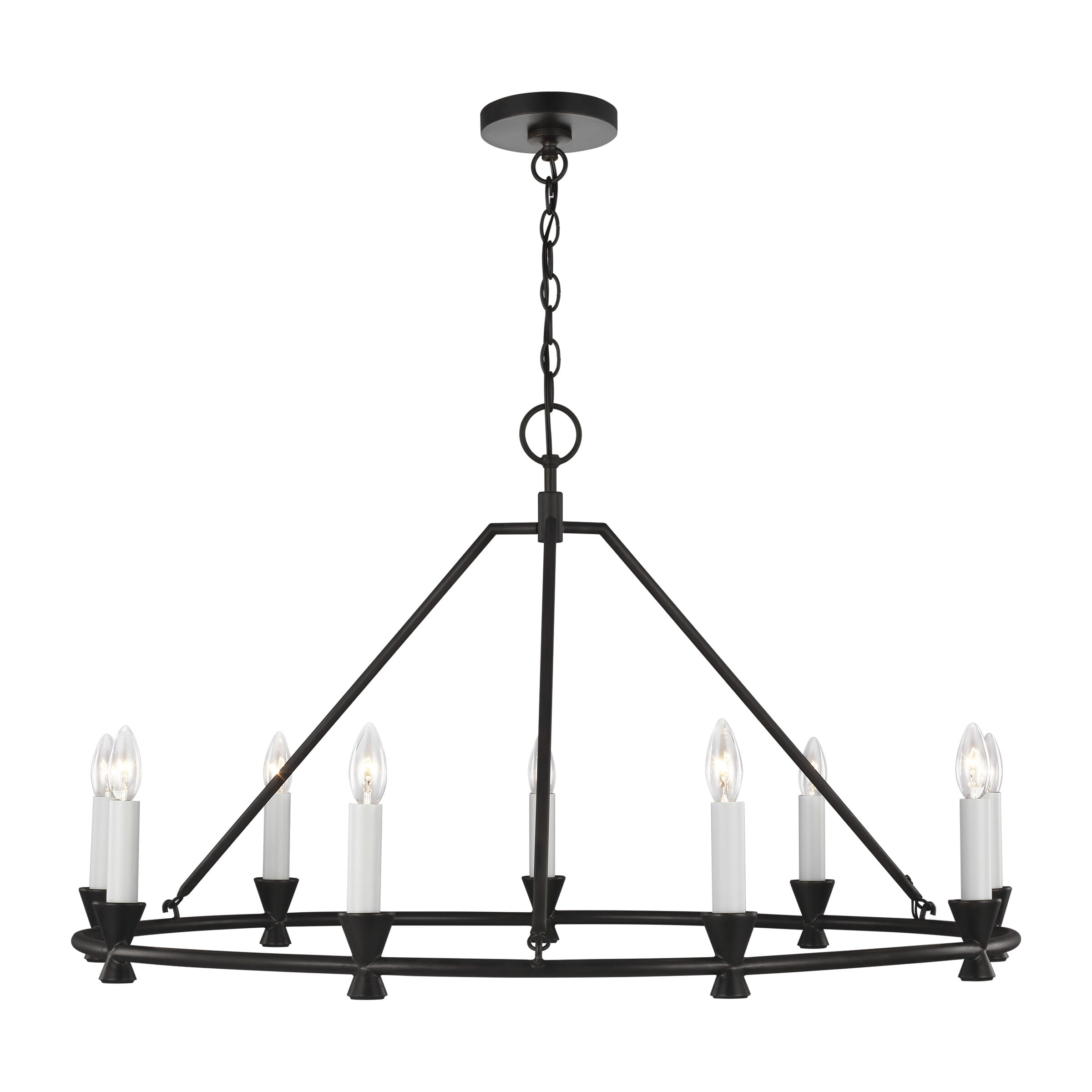 Generation Lighting Keystone 9-Light Chandelier in Aged Iron by Chapman & Myers