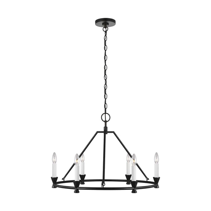 Generation Lighting Keystone 6-Light Chandelier in Aged Iron by Chapman & Myers Generation Lighting Keystone 6-Light Chandelier in Aged Iron by Chapman & Myers