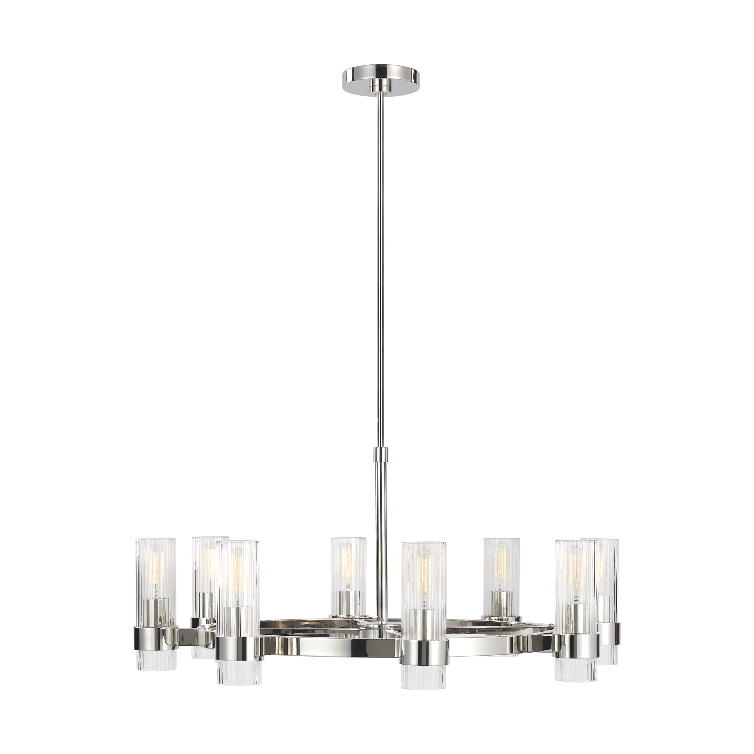 Generation Lighting Geneva 8-Light Chandelier in Polished Nickel by Chapman & Myers
