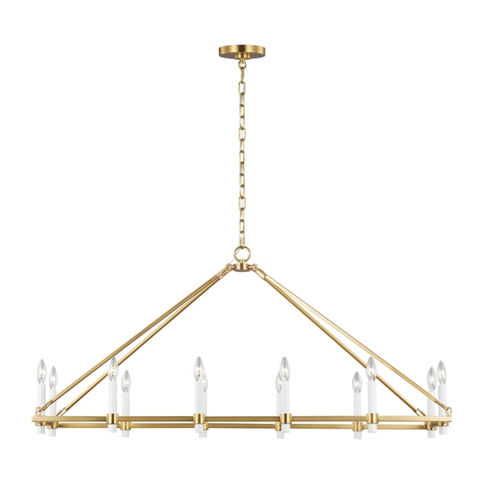 Generation Lighting Marston 12-Light Linear Chandelier in Burnished Brass by Chapman & Myers Generation Lighting Marston 12-Light Linear Chandelier in Burnished Brass by Chapman & Myers