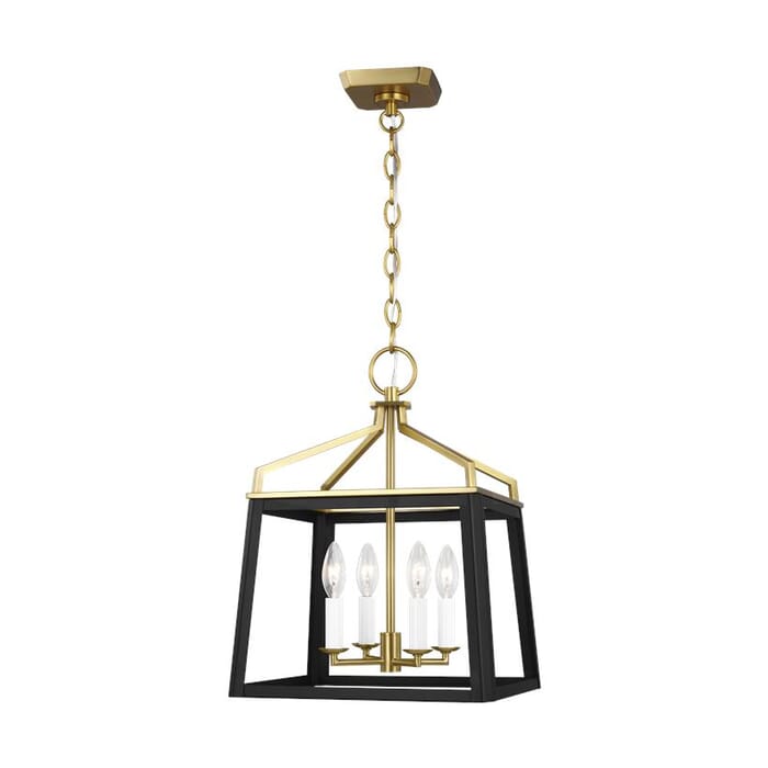 Generation Lighting Carlow 4-Light Chandelier in Midnight Black And Burnished Brass by Chapman & Myers Generation Lighting Carlow 4-Light Chandelier in Midnight Black And Burnished Brass by Chapman & Myers