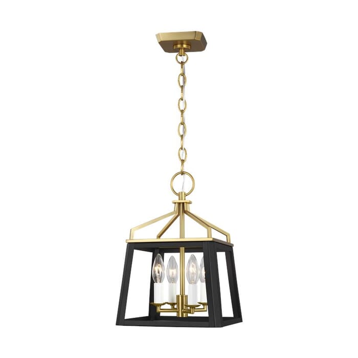 Generation Lighting Carlow 4-Light Chandelier in Midnight Black And Burnished Brass by Chapman & Myers Generation Lighting Carlow 4-Light Chandelier in Midnight Black And Burnished Brass by Chapman & Myers